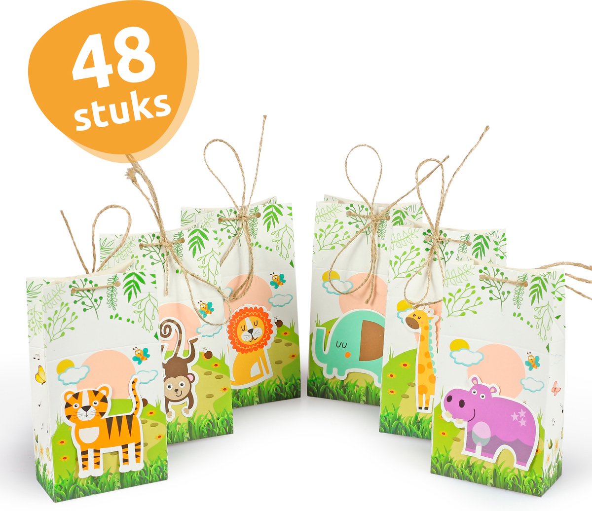 Isas Friends® - Uitdeelzakjes Safari - 48 stuks - Uitdeelcadeaus